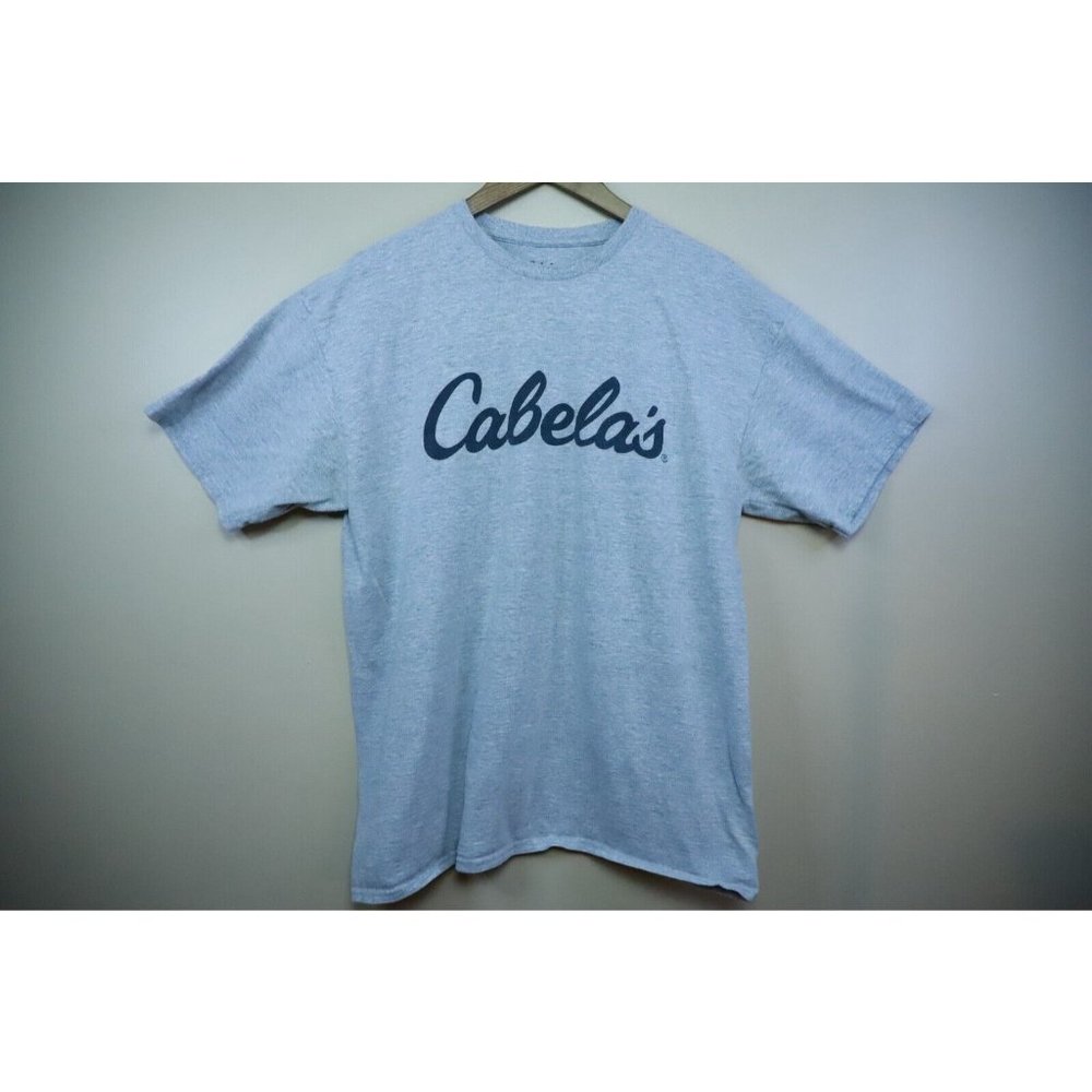 Cabela's Shirt Men's Size XL Gray Outdoor Casual Short Sleeve Pullover Tee